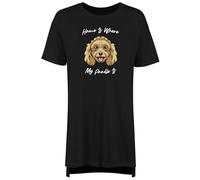 Shopagift Dog Lover Women's Nightie Home is where my Poodle is Night Shirt Black