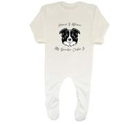Shopagift Dog Pet Lover Baby Grow Romper Suit Home is Where My Border Collie is Boys Girls White