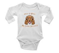 Shopagift Dog Pet Lover Baby Grow Vest Bodysuit Home is where my Cocker Spaniel is Boys Girls L/S