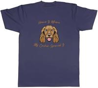 Shopagift Dog Pet Lover Mens T-Shirt Home is Where My Cocker Spaniel is Tee Navy Blue