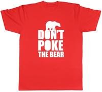 Shopagift Don't Poke The Bear Mens T-Shirt Funny Polar Bear Tee Red