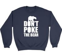 Shopagift Don't Poke the Bear Sweatshirt Funny Polar Bear Unisex Jumper Navy
