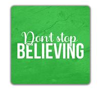 Shopagift Don't Stop Believing 2 Pack Coasters - 9cm x 9cm