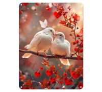 Shopagift Dove Love Birds Metal Poster Wall Sign Man Cave Shed Bar Bedroom Home Kitchen - A4