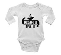 Shopagift Dream It Live It - BMX Racing Long Sleeve Baby Grow Vest Bodysuit