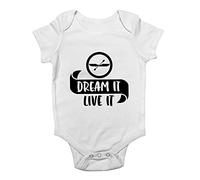Shopagift Dream It Live It - Rowing Baby Vest Bodysuit White