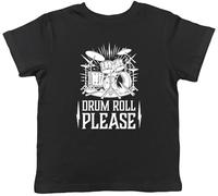 Shopagift Drum Roll Please Kids T-Shirt Drumming Drummer Childrens Tee Boys Girls Black