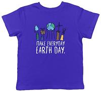 Shopagift Earth Day Kids T-Shirt Protect The Planet Everyday Childrens Tee Gift Blue