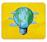 Shopagift Earth Hour Day Give a Hour to Earth Mouse Mat Pad 24cm x 19cm