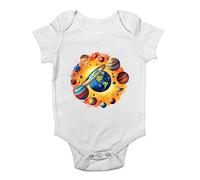 Shopagift Earth Space Baby Vest Solar System Planets Bodysuit Gift White