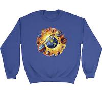 Shopagift Earth Space Kids Sweatshirt Solar System Planets Gift Jumper Blue