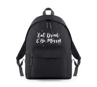 Shopagift Eat Drink and Be Merry Backpack Rucksack 18L Bag - 42 x 31 x 21cm