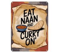 Shopagift Eat Naan and Curry On Funny Metal Poster Wall Tin Sign Man Cave Shed Bar Bedroom Home Kitchen - A4