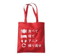 Shopagift Eat Sleep Anime Repeat Tote Shopping Beach Bag 10 Litres Capacity - 42cm x 38cm