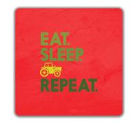 Shopagift Eat Sleep Farming 2 Pack Coasters Farm Tractor Farmer - 9cm x 9cm