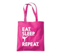 Shopagift Eat Sleep Karate Repeat Tote Shopping Beach Bag 10 Litres Capacity - 42cm x 38cm