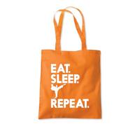 Shopagift Eat Sleep Karate Repeat Tote Shopping Beach Bag 10 Litres Capacity - 42cm x 38cm