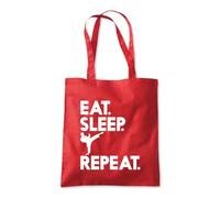 Shopagift Eat Sleep Karate Repeat Tote Shopping Beach Bag 10 Litres Capacity - 42cm x 38cm