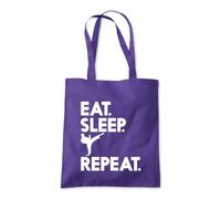 Shopagift Eat Sleep Karate Repeat Tote Shopping Beach Bag 10 Litres Capacity - 42cm x 38cm