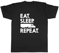 Shopagift Eat Sleep Lorry Driver Repeat T-Shirt Black