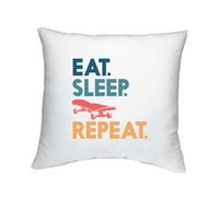 Shopagift Eat Sleep Skating Cushion Cover Skateboarder Skateboard Skateboarding Gift Bedroom Lounge Accessory - 40cm x 40cm