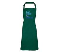 Shopagift Eat Sleep Train Apron Mens Womens Cooking BBQ Chef DIY Cook - Green