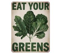 Shopagift Eat Your Greens Vegetables Metal Poster Wall Tin Sign Man Cave Shed Bar Bedroom Home Kitchen - A3
