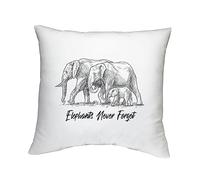 Shopagift Elephants Never Forget Cushion Cover Forever Memory Remember Gift Bedroom Lounge Accessory - 40cm x 40cm