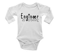 Shopagift Engineer in Training Long Sleeve Baby Grow Vest Bodysuit White