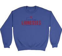 Shopagift England Football Kids Sweatshirt Fearless Lionesses Fans Gift Jumper Blue