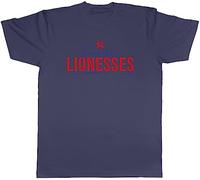 Shopagift England Football Mens T-Shirt Fearless Lionesses Fans Tee Gift Navy Blue