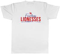 Shopagift England Football Mens T-Shirt Fearless Lionesses Fans Tee Gift White