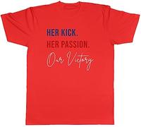 Shopagift England Football Mens T-Shirt Lionesses Kick Passion Victory Tee Gift Red