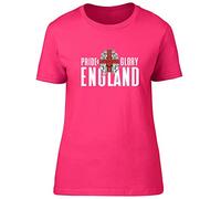 Shopagift England Football Pride & Glory Lions World Cup Fitted Womens T-Shirt Gift Pink
