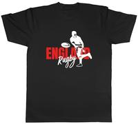 Shopagift England Rugby Mens T-Shirt Supporters Fans World Cup Tee Black