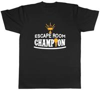 Shopagift Escape Room Champion Funny Escape Room Activity Mens T-Shirt Tee Black