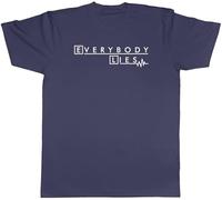 Shopagift Everybody Lies Mens T-Shirt Keywords Tee Navy Blue