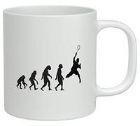 Shopagift Evolution of Badminton White 10oz Novelty Gift Mug Cup