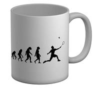 Shopagift Evolution of Badminton White 11oz Large Mug Cup