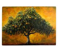 Shopagift Exotic Mango Fruit Tree Glass Chopping Board Large Kitchen Worktop Saver 39cm x 28cm