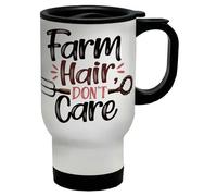Shopagift Farm Hair Don't Care Pitchform Rodeo Girl Farmer Travel Mug Stainless Steel 14oz Cup