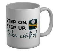 Shopagift Fat Weight Loss Mug Step On Step Up and Take Control White 11oz Large Ceramic Cup