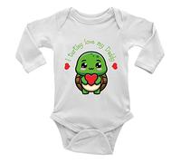 Shopagift Father's Day Baby Grow Vest Bodysuit I Turtley Love My Daddy Turtle Boys Girls L/S Gift White