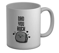 Shopagift Father's Day Mug Dad You Rock Birthday White 11oz Large Gift for Daddy from Son Daughter Cup