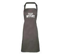 Shopagift Feeling Witchy Funny Halloween Witch Adults Apron for Cooking Chef DIY Kitchen - Grey