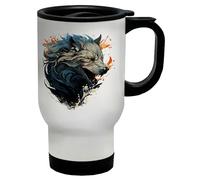 Shopagift Fenrir Giant Wolf Head Travel Mug Mythical Mythology Monster Stainless Steel 14oz Cup