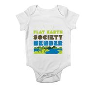 Shopagift Flat Earth Society Member Baby Grow Vest Planet Globe World Bodysuit Boys Girls
