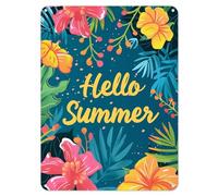 Shopagift Floral Blossom Flowers Hello Summer Metal Poster Wall Sign Man Cave Shed Bar Bedroom Home Kitchen - A5