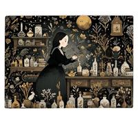 Shopagift Folk Art Witch Craft Celestial Glass Chopping Board Large Kitchen Worktop Saver 39cm x 28cm