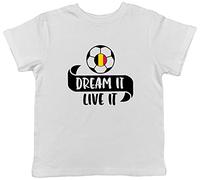 Shopagift Football Team with Belgium Flag Childrens Kids T-Shirt White